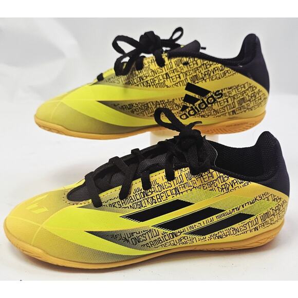 ADIDAS X Speedflow Messi.4 Indoor Turf Cleat Shoe Unisex Size 1.5 Yellow/Black - Picture 1 of 6